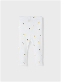 NAME IT Blomster Rib Leggings Fabina Bright White